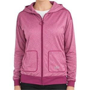 Adidas Women’s Magenta Full Zip Hoodie Small Heathered Pink Athletic Jacket